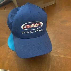 FMF Racing Retro Racing Hat Autographed on Bill Appears Never‎ Worn